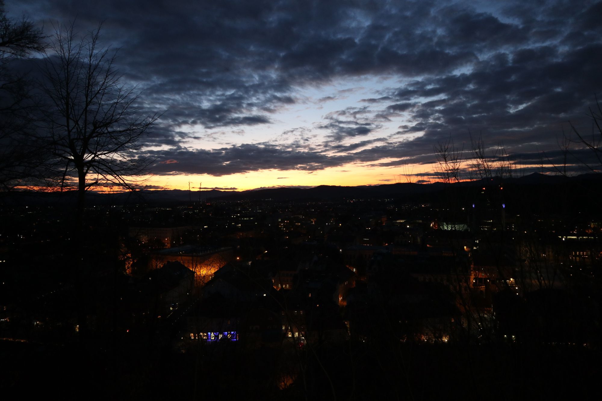 Coucher de soleil à Ljubljana